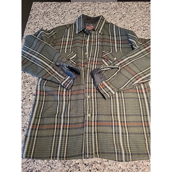 Backpacker Other - Plaid Flannel Shirt Medium RN# 27158 Backpacker Sportswear Mens Green Sm Tear